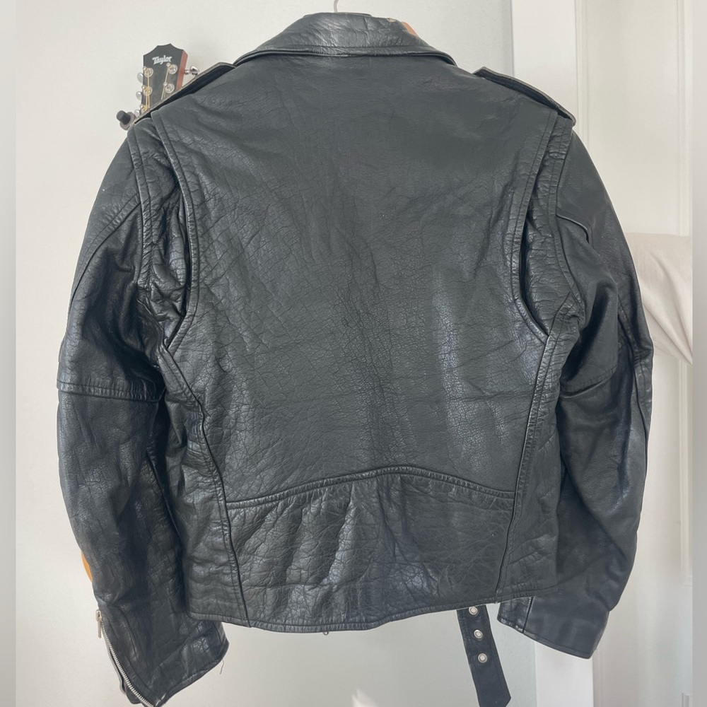 Vintage Black Leather Jacket UMR - Picture 3 of 7